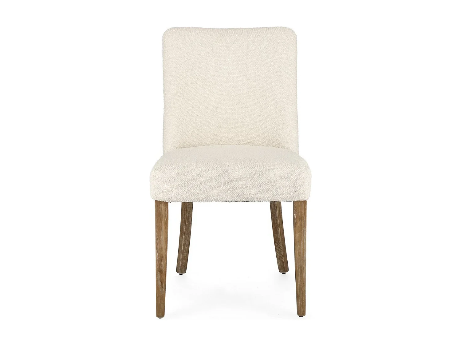 Set van 2 stoelen van eikenhout en boucléstof - Elegant design en comfort-Kleur Licht beige