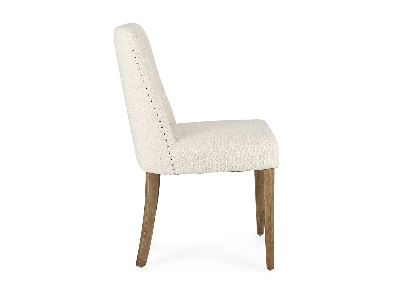 Set van 2 stoelen van eikenhout en boucléstof - Elegant design en comfort-Kleur Licht beige