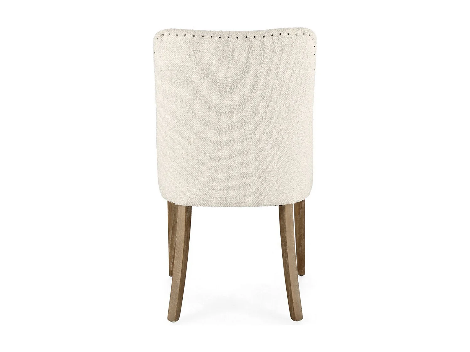 Lot de 2 chaises en bois de chêne et tissu effet bouclé – Design élégant et confort-Beige clair
