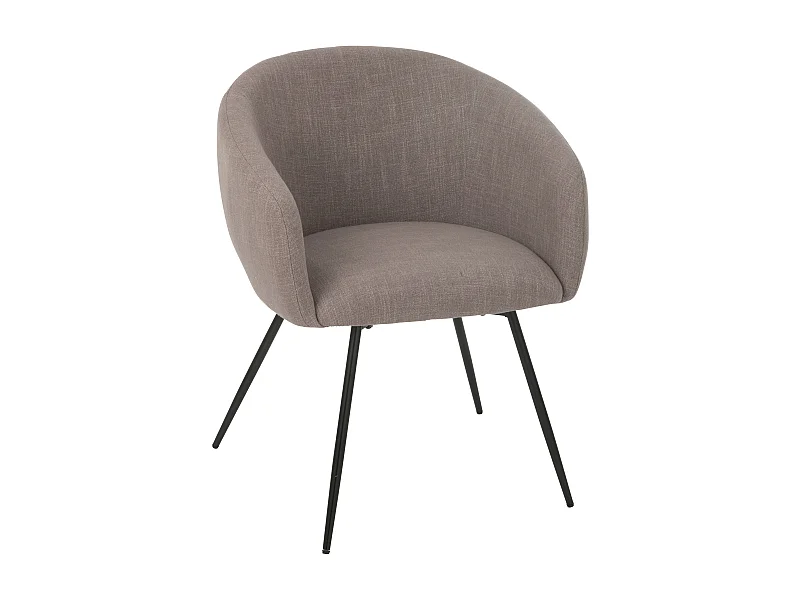 Chaise design WALES – Confort moderne en tissu et métal noir-Marron clair