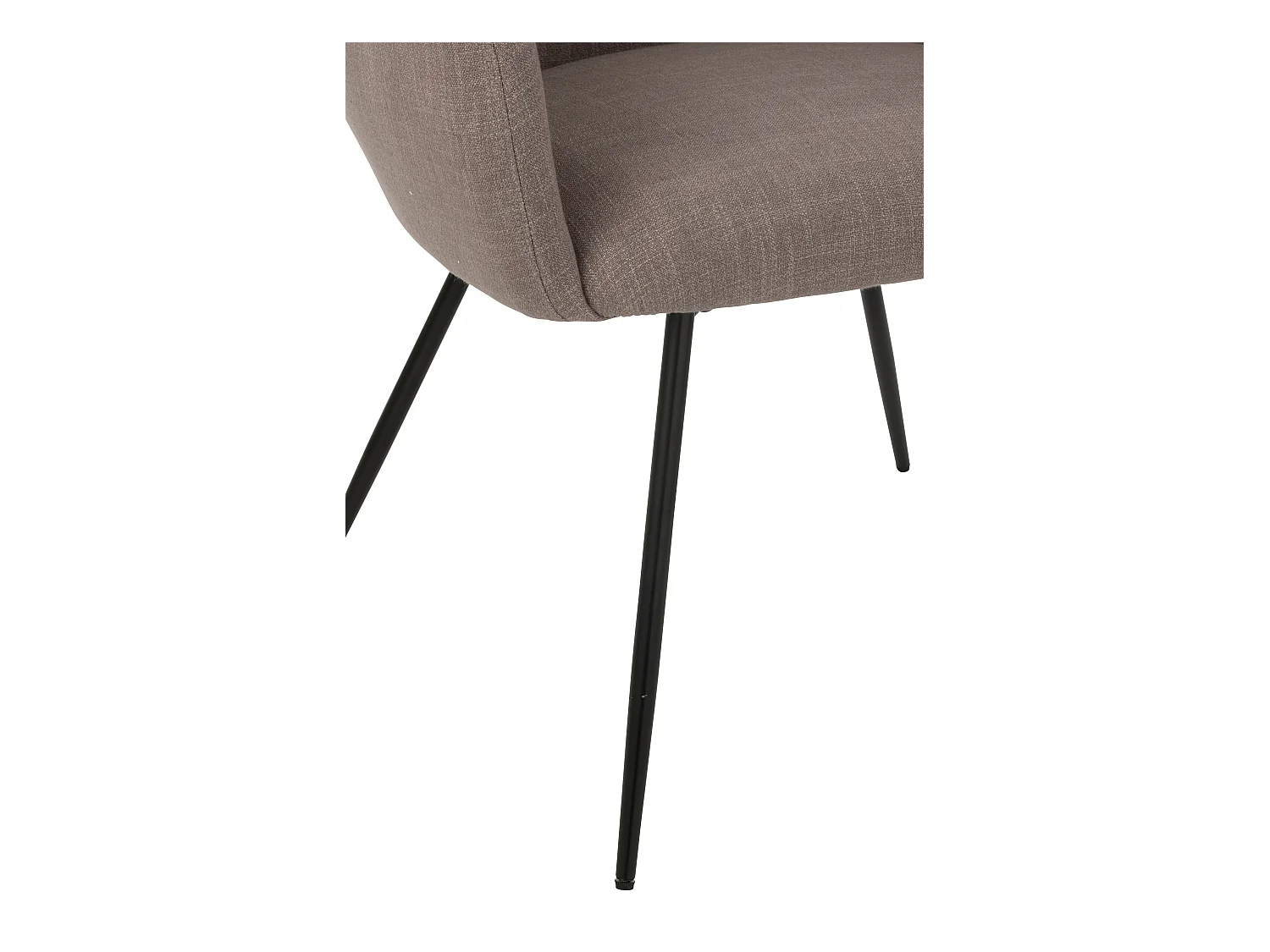 Chaise design WALES – Confort moderne en tissu et métal noir-Marron clair