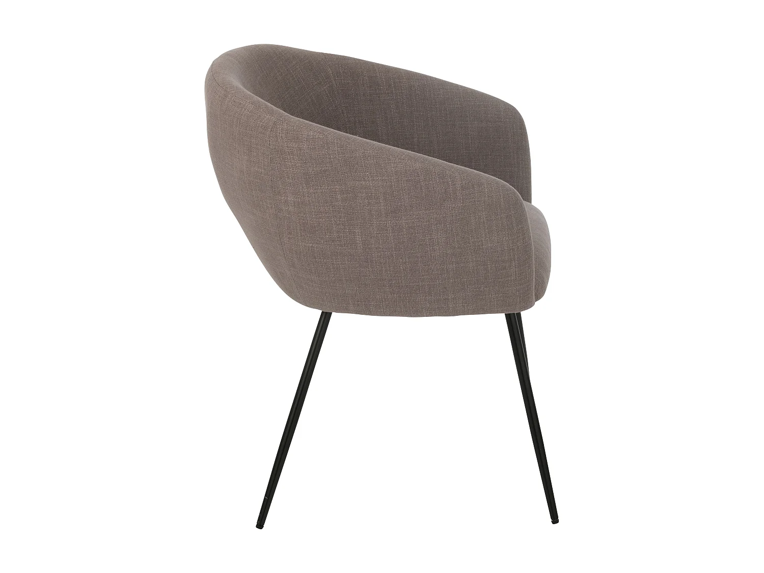 Chaise design WALES – Confort moderne en tissu et métal noir-Marron clair