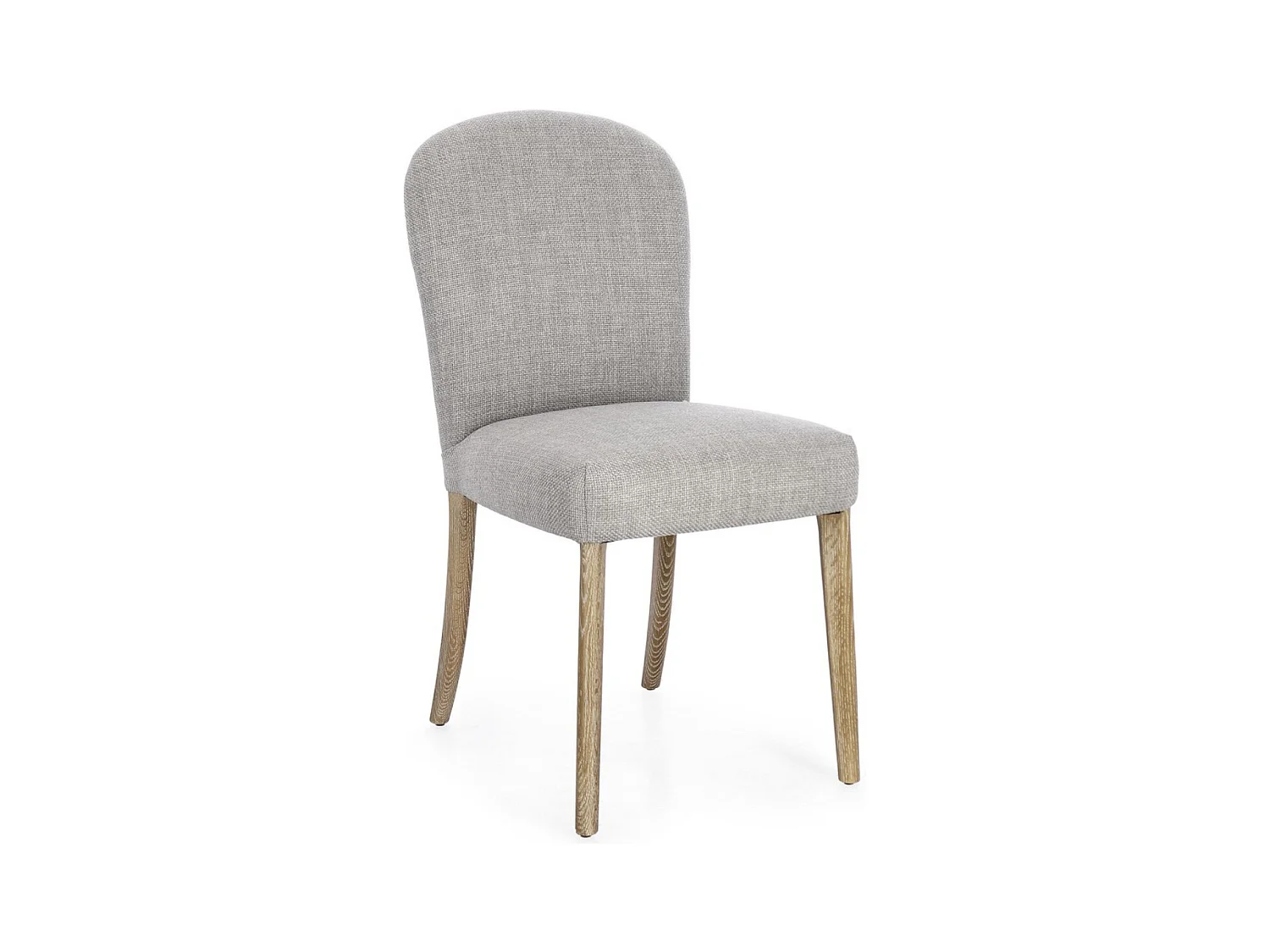 Lot de 2 chaises en bois de Frêne et tissu de qualité – Modèle Adela-Gris clair