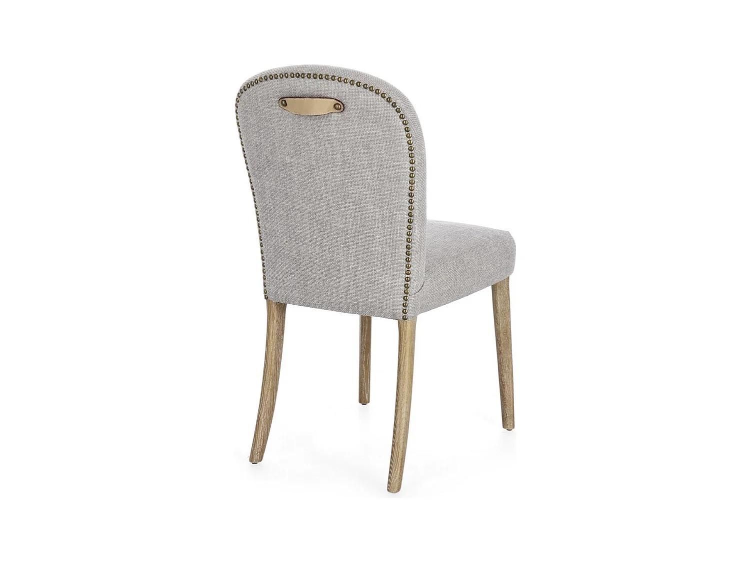 Lot de 2 chaises en bois de Frêne et tissu de qualité – Modèle Adela-Gris clair