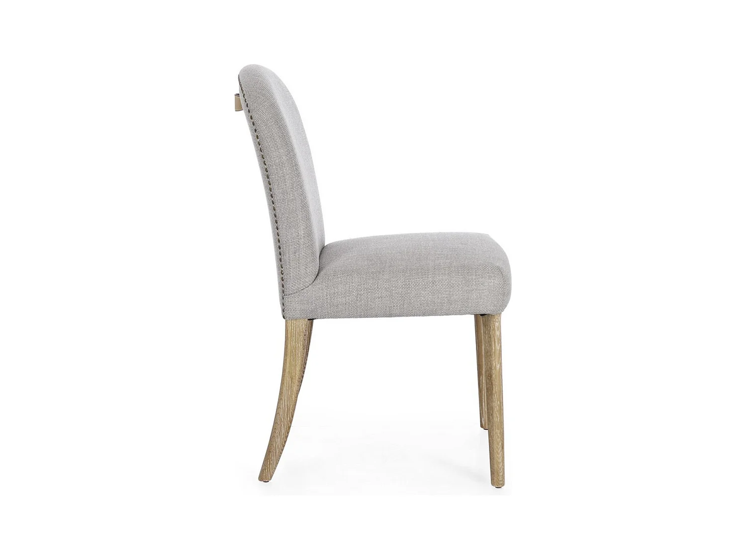 Lot de 2 chaises en bois de Frêne et tissu de qualité – Modèle Adela-Gris clair