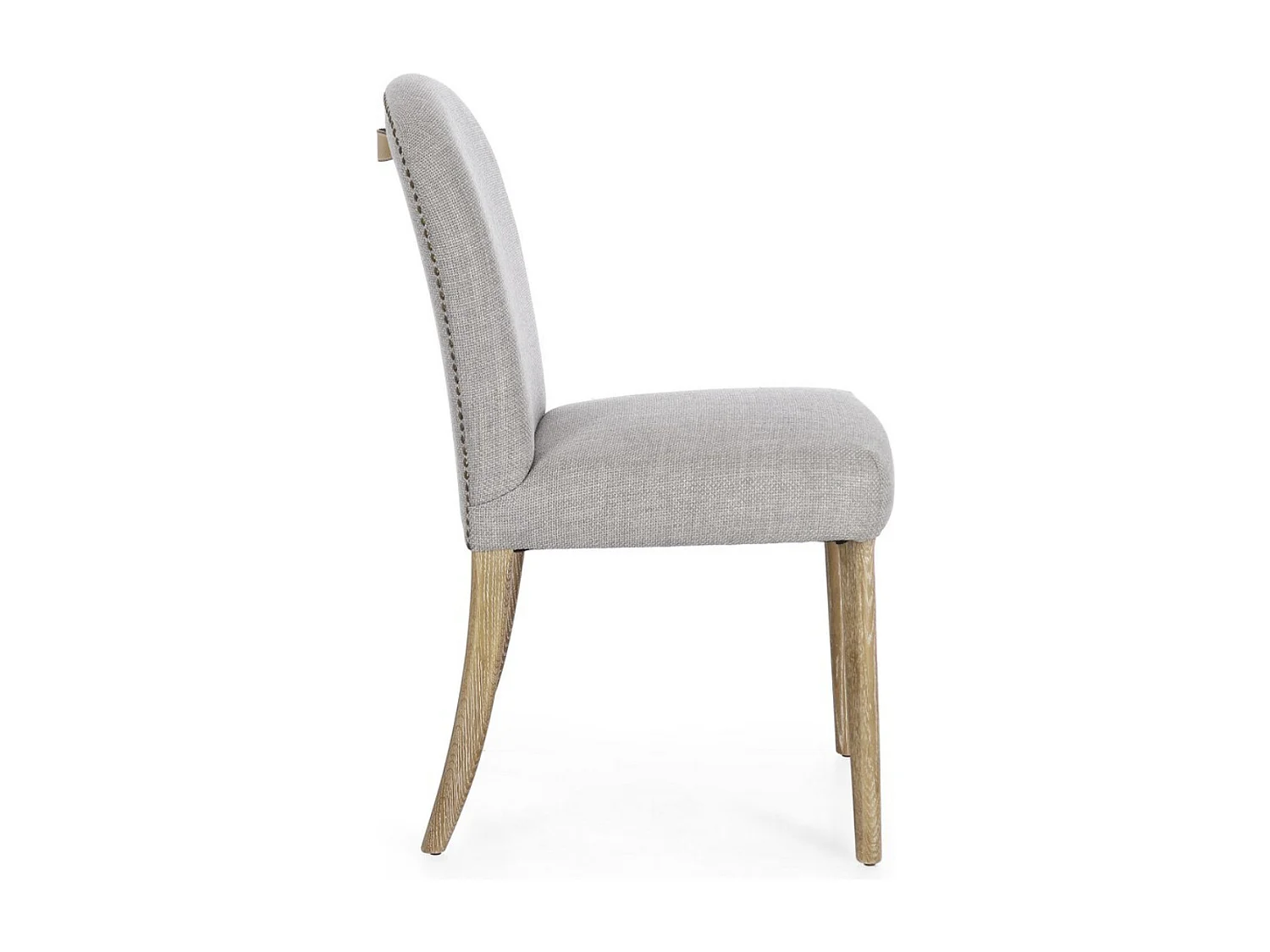 Lot de 2 chaises en bois de Frêne et tissu de qualité – Modèle Adela-Gris clair