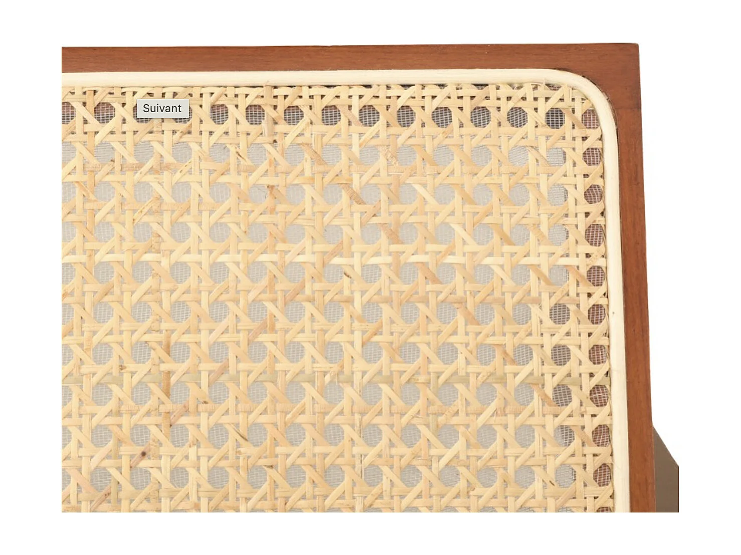 Chaise en bois de Frêne et rotin Landas - Style vintage avec accoudoirs-Couleur Marron