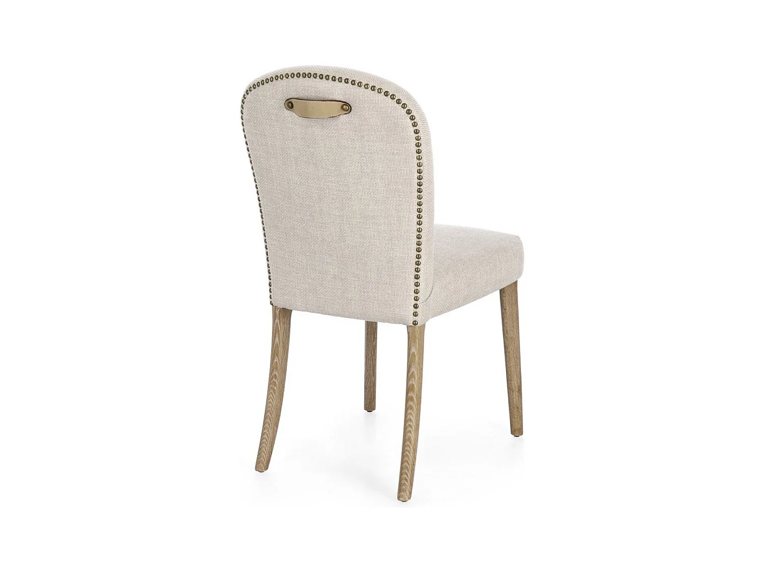 Set van 2 stoelen in essenhout en kwaliteitsstof – model Adela-Kleur Licht beige