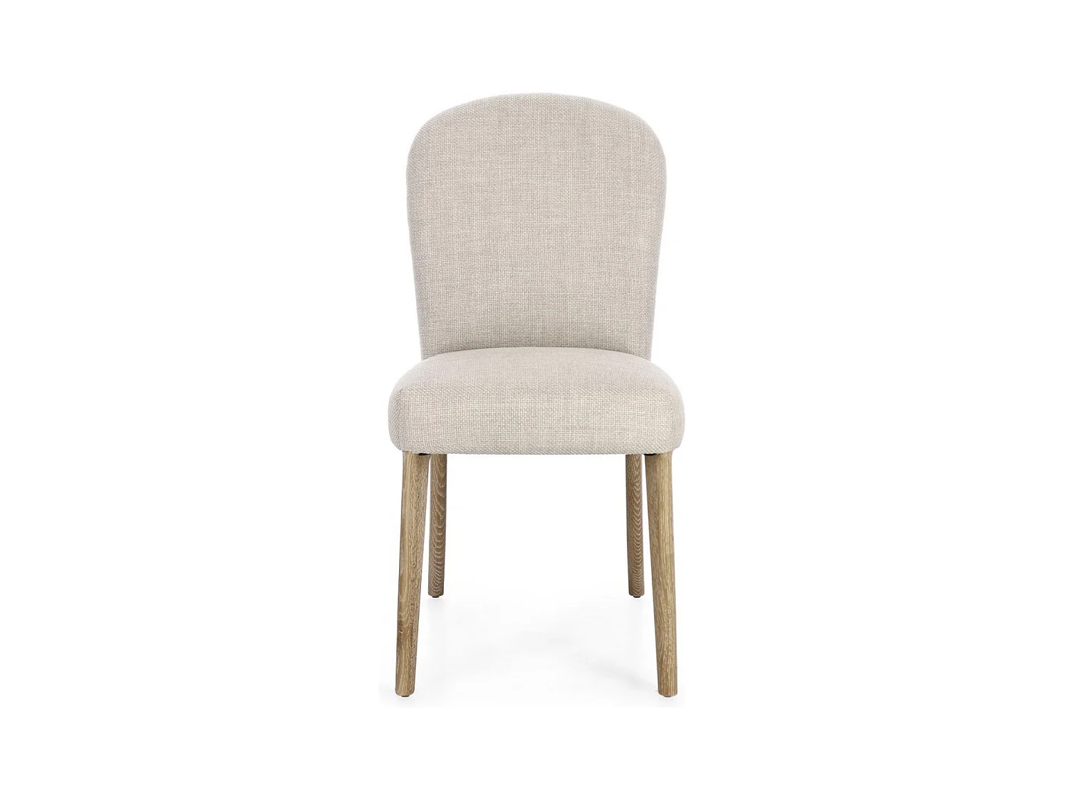 Set van 2 stoelen in essenhout en kwaliteitsstof – model Adela-Kleur Licht beige