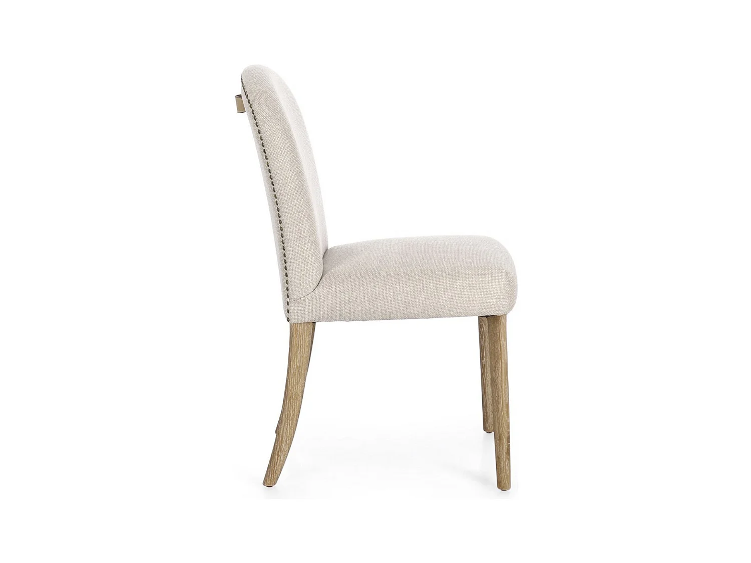 Set van 2 stoelen in essenhout en kwaliteitsstof – model Adela-Kleur Licht beige