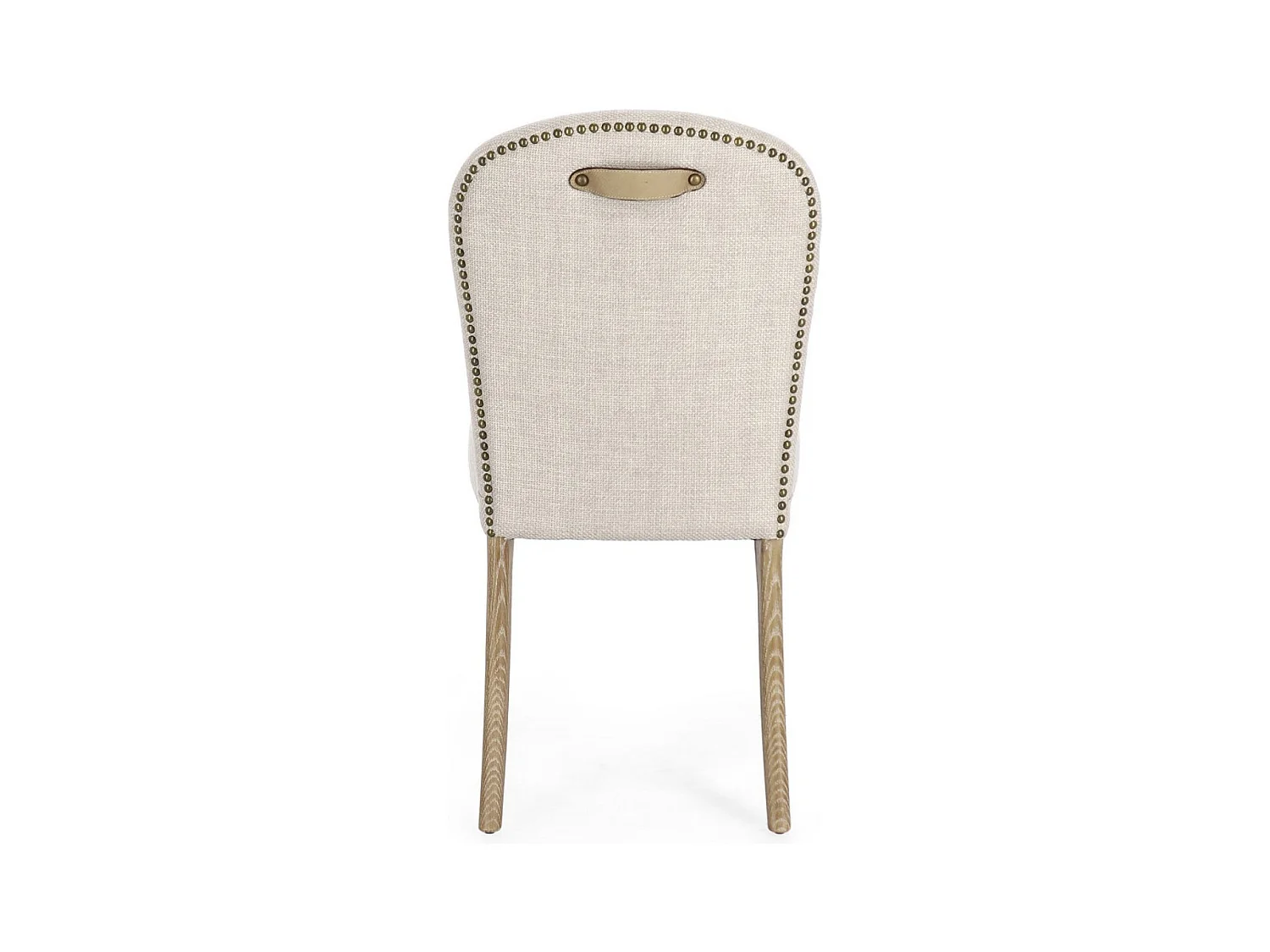 Set van 2 stoelen in essenhout en kwaliteitsstof – model Adela-Kleur Licht beige