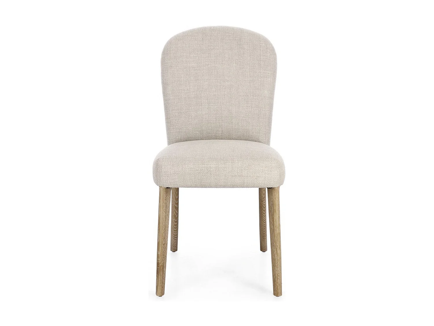 Lot de 2 chaises en bois de Frêne et tissu de qualité – Modèle Adela-Beige clair