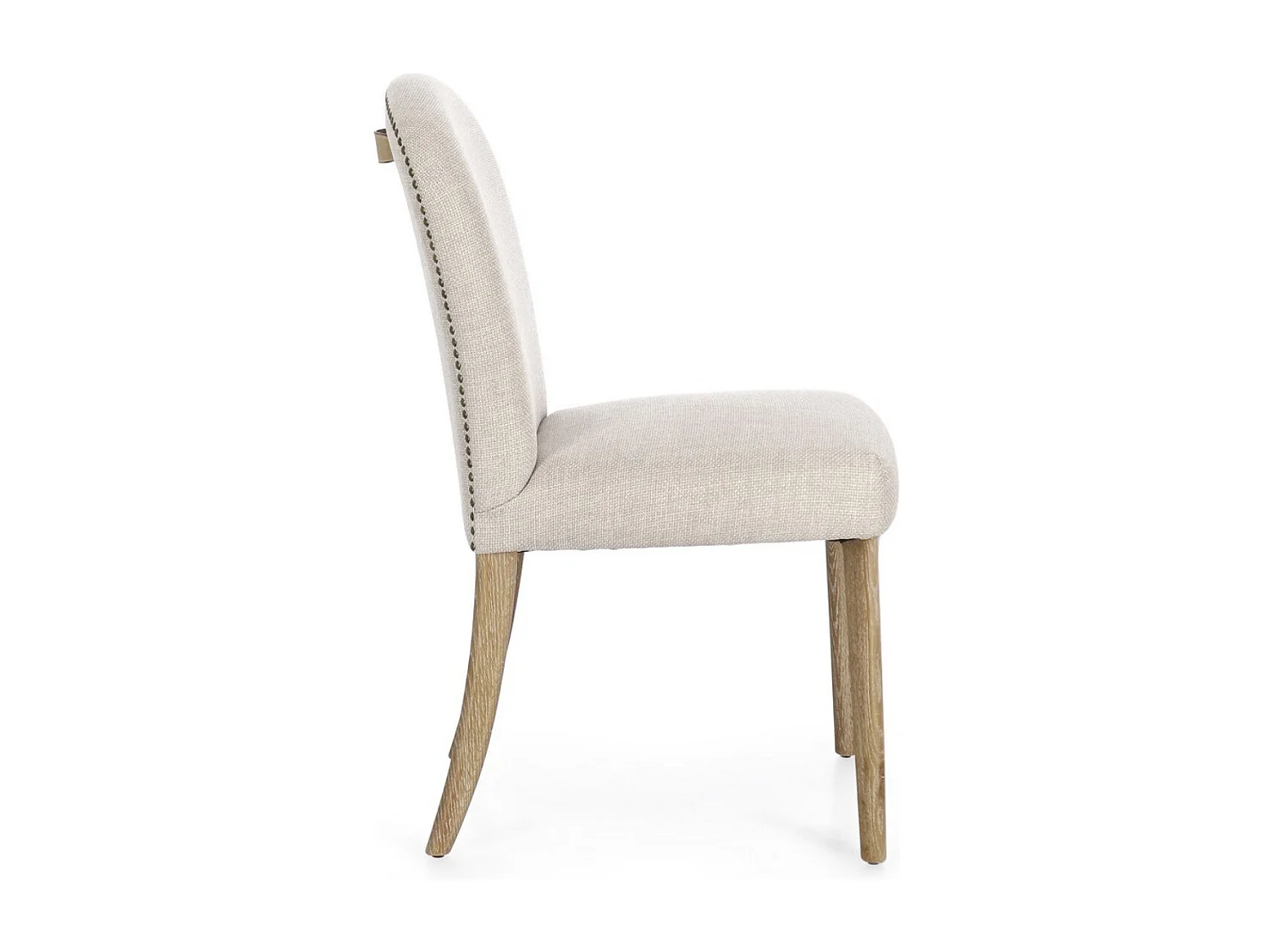 Lot de 2 chaises en bois de Frêne et tissu de qualité – Modèle Adela-Beige clair