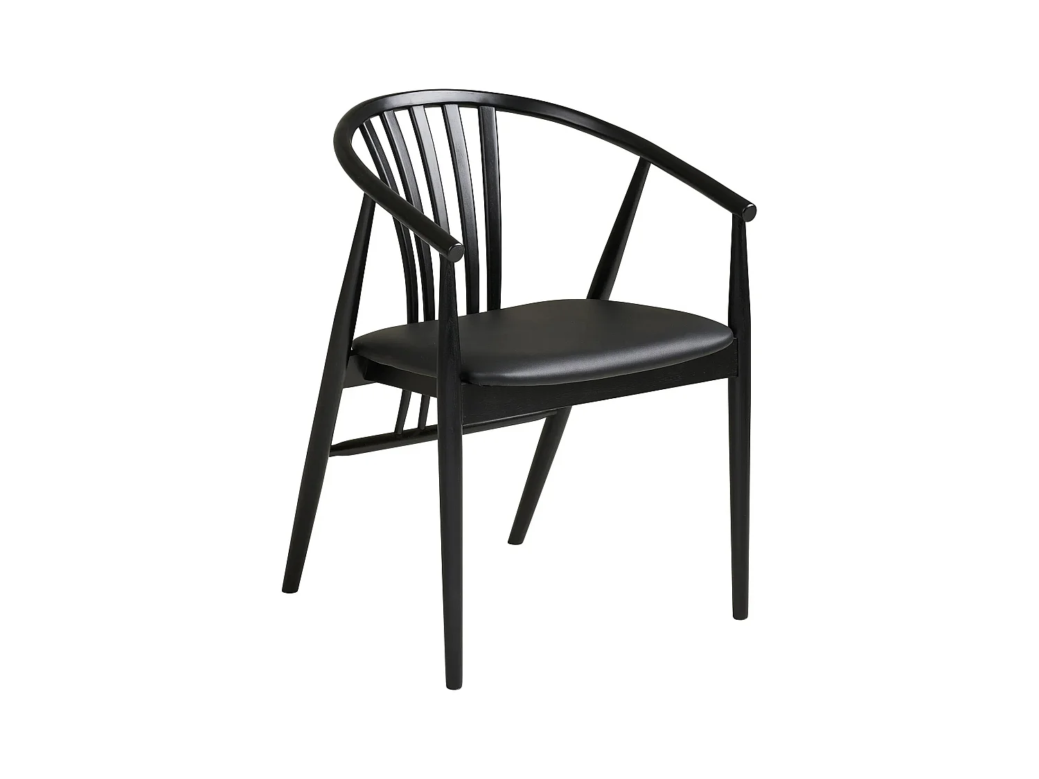 Fauteuil en bois et tissu AGUSTIN-Noir