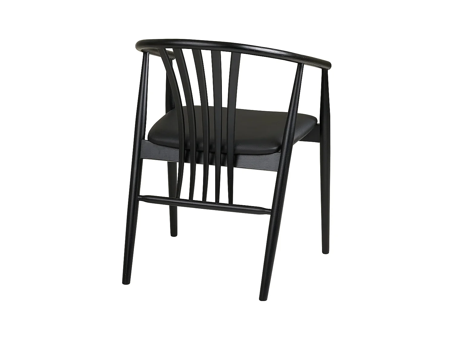 Fauteuil en bois et tissu AGUSTIN-Noir