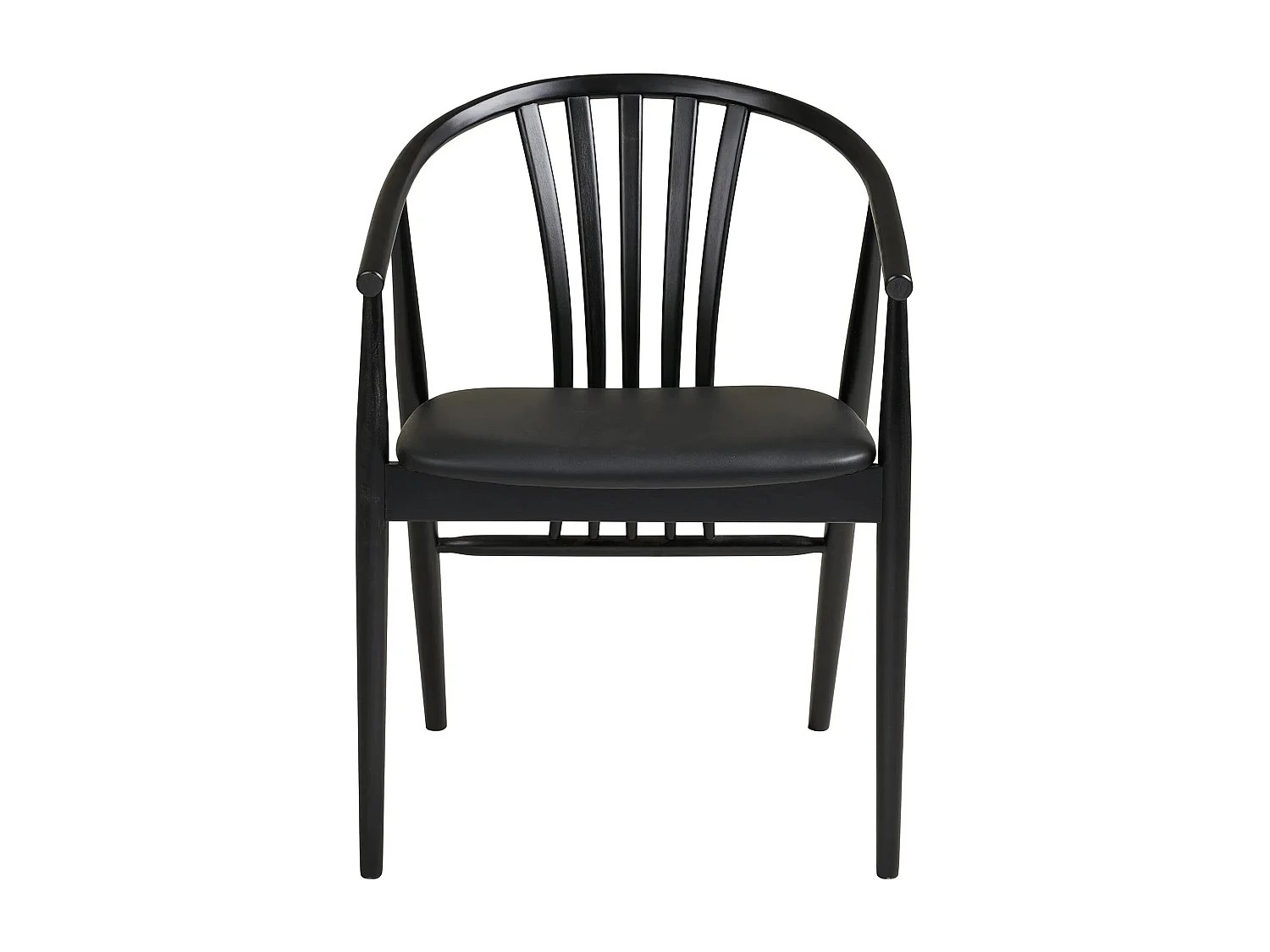 AGUSTIN fauteuil van hout en stof-Kleur Zwart