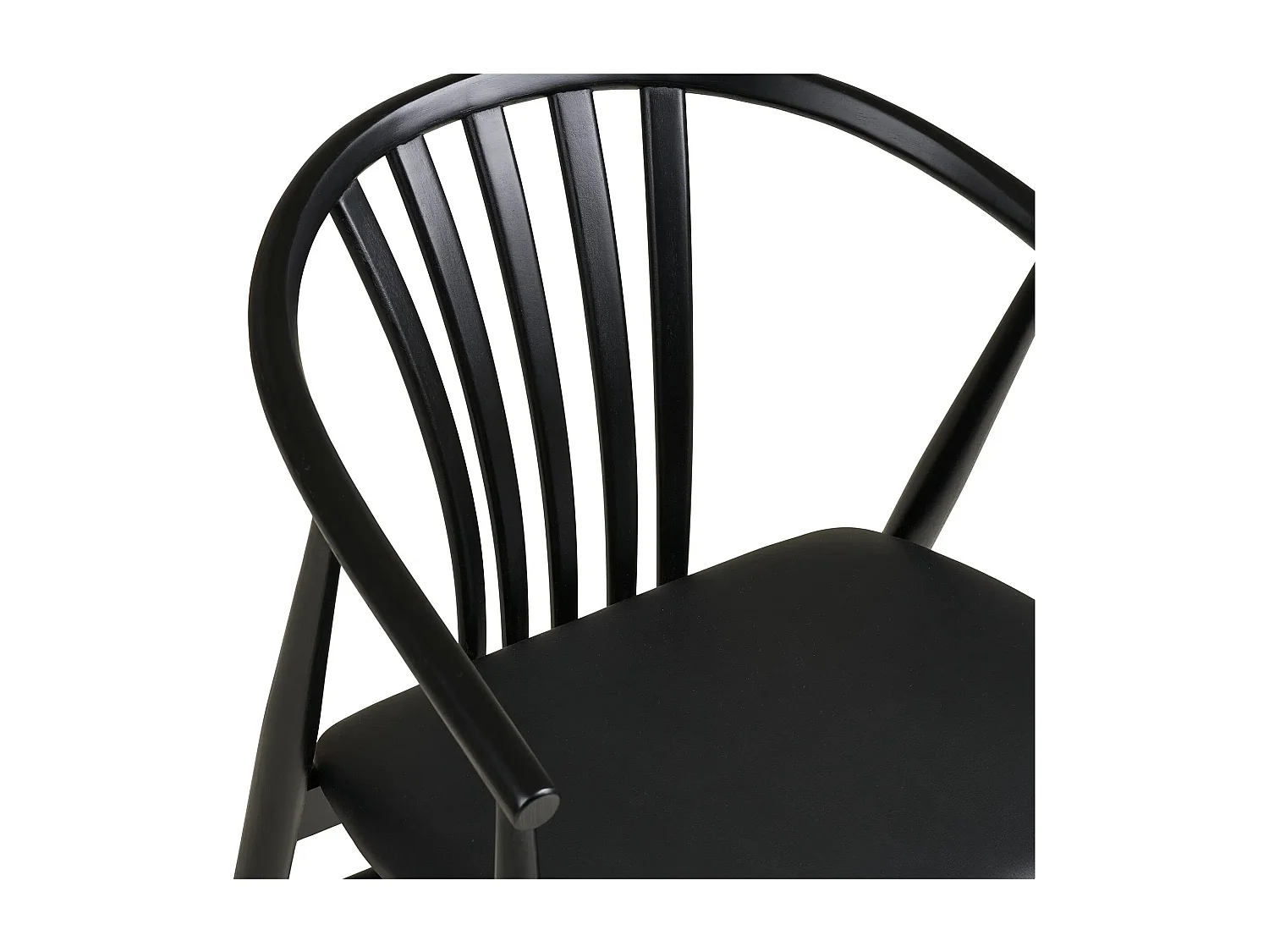 AGUSTIN fauteuil van hout en stof-Kleur Zwart