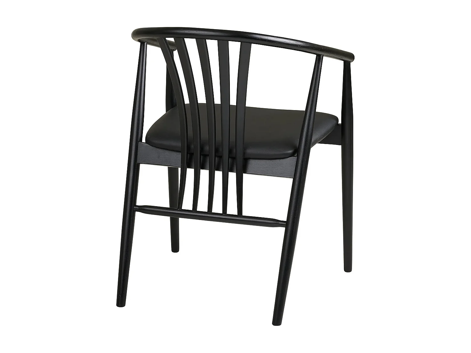 AGUSTIN fauteuil van hout en stof-Kleur Zwart