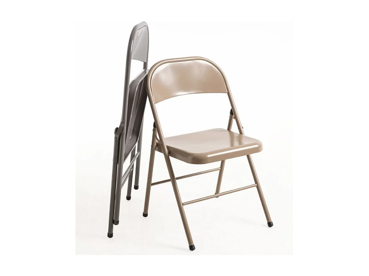 Silla plegable Taly de metal marrón claro brillante - Juego de 2