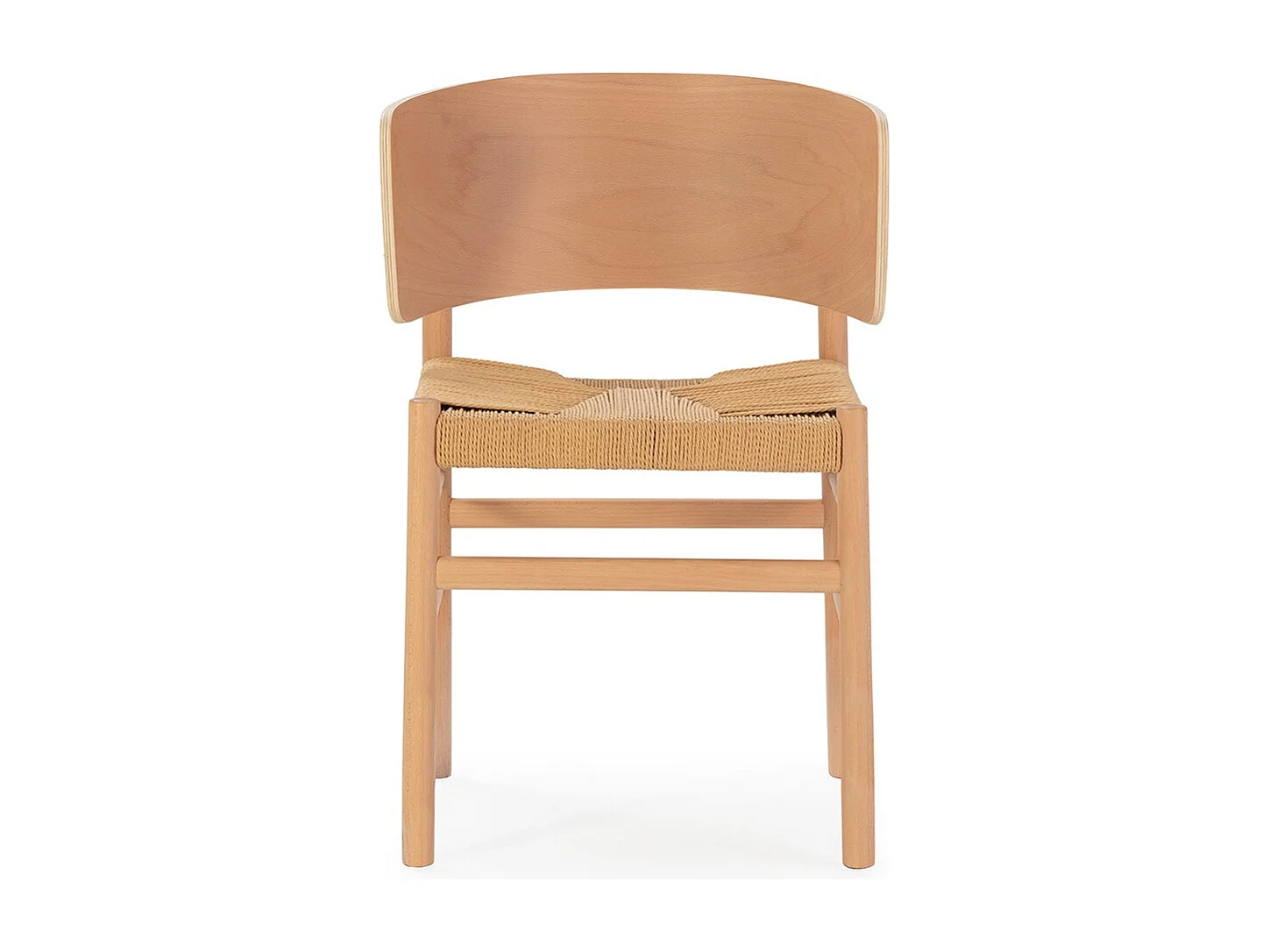 Chaise en bois de hêtre naturel et corde KANURA