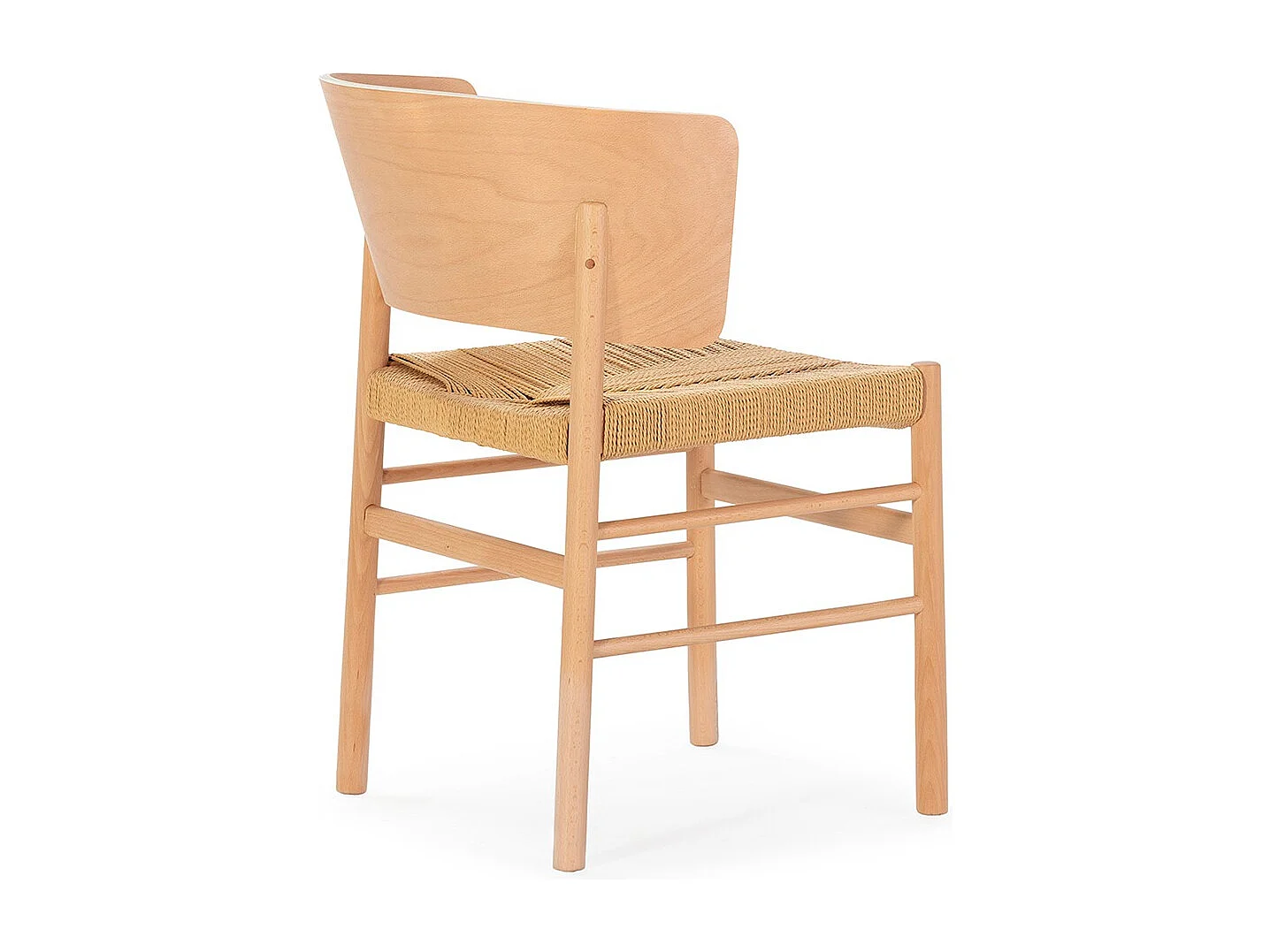 Chaise en bois de hêtre naturel et corde KANURA