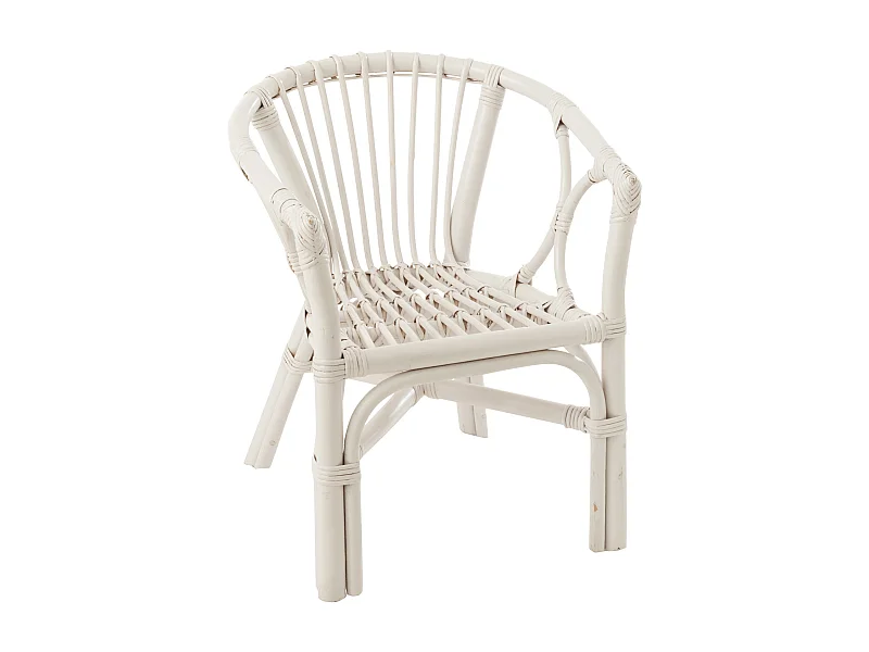 Silla infantil de ratán blanco Filon L 42 cm