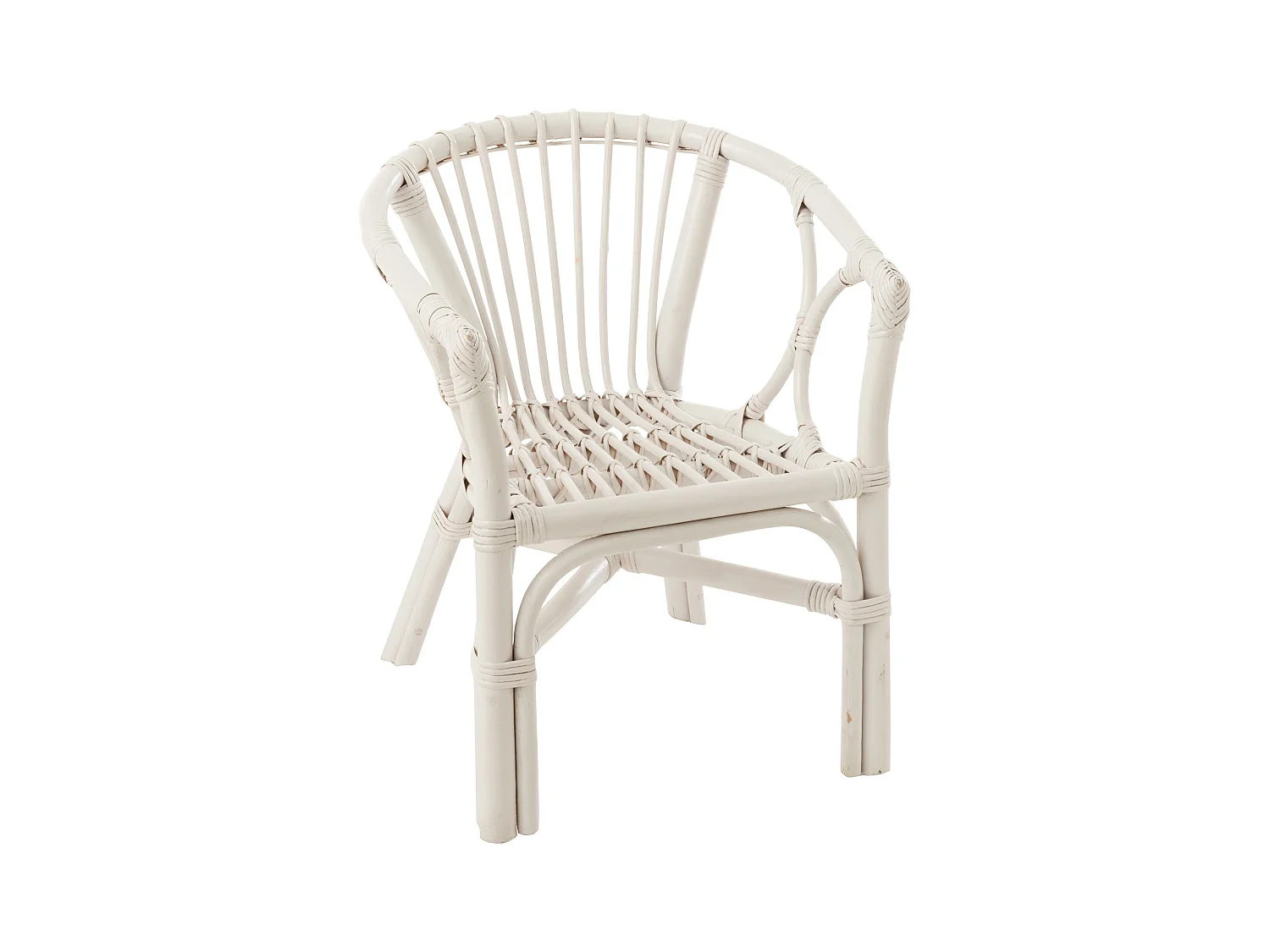 Silla infantil de ratán blanco Filon L 42 cm