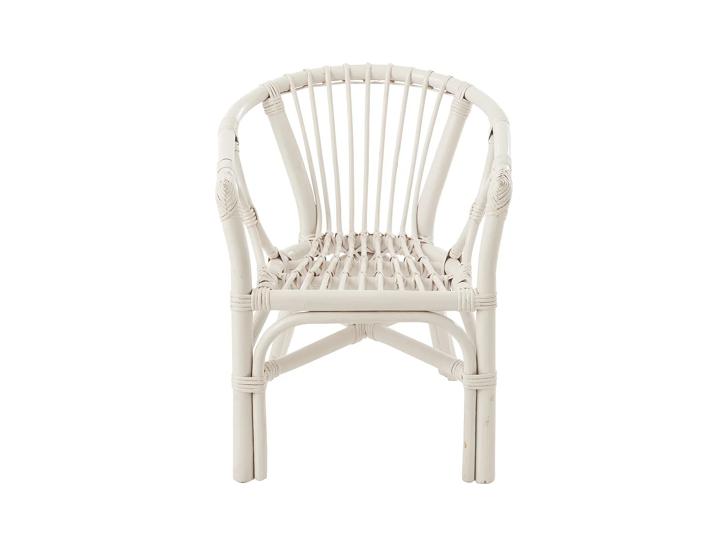 Silla infantil de ratán blanco Filon L 42 cm