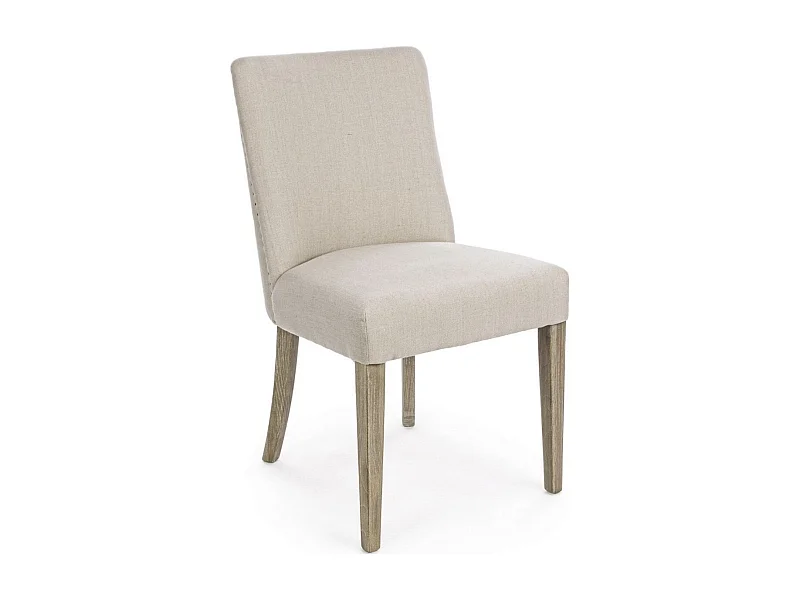 Set van 2 stoelen van eikenhout en boucléstof - Elegant design en comfort-Kleur Beige