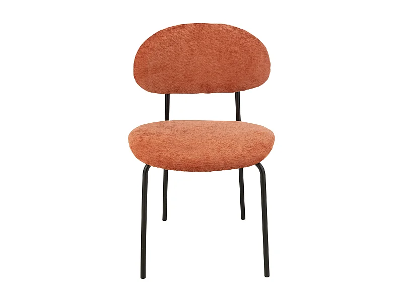 Silla de diseño AKOZ con tejido suave de alta gama y estructura de acero negro mate-Color Naranja