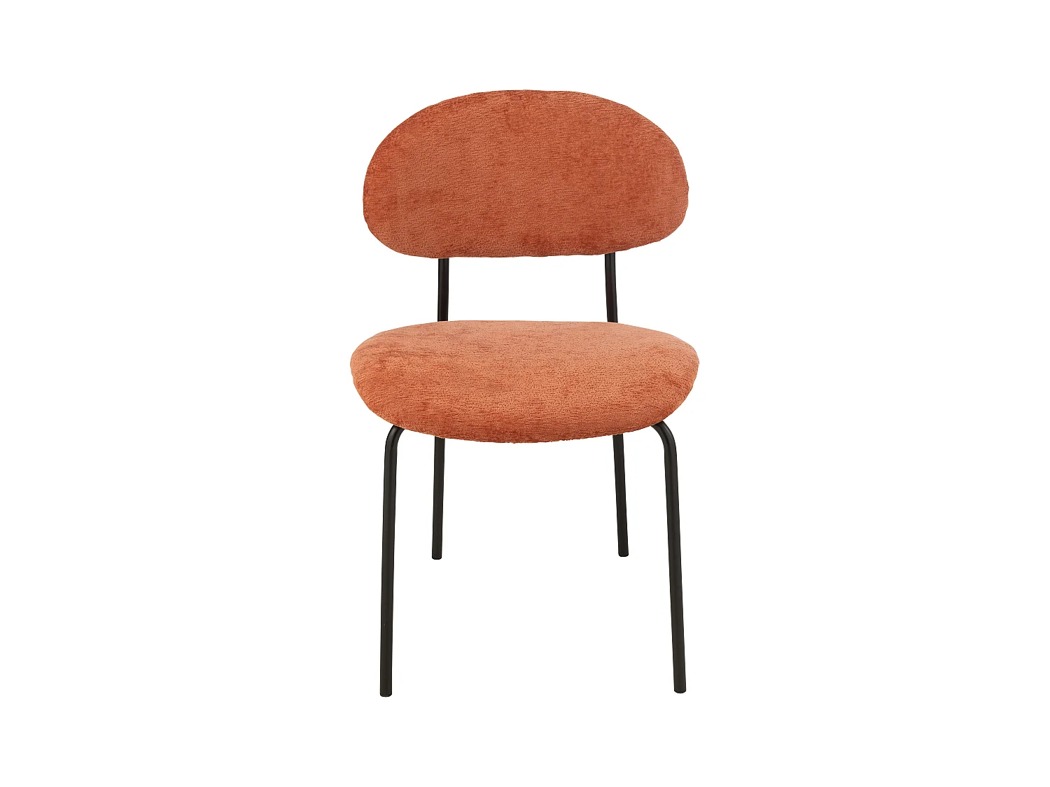 Silla de diseño AKOZ con tejido suave de alta gama y estructura de acero negro mate-Color Naranja