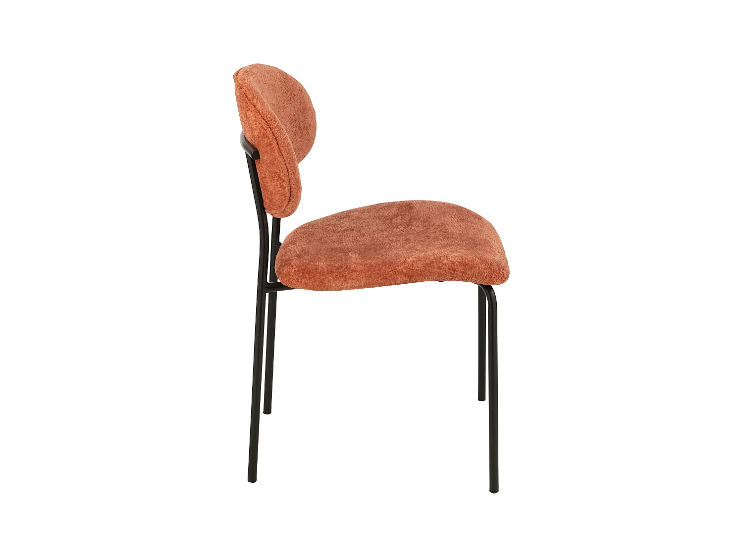 Silla de diseño AKOZ con tejido suave de alta gama y estructura de acero negro mate-Color Naranja