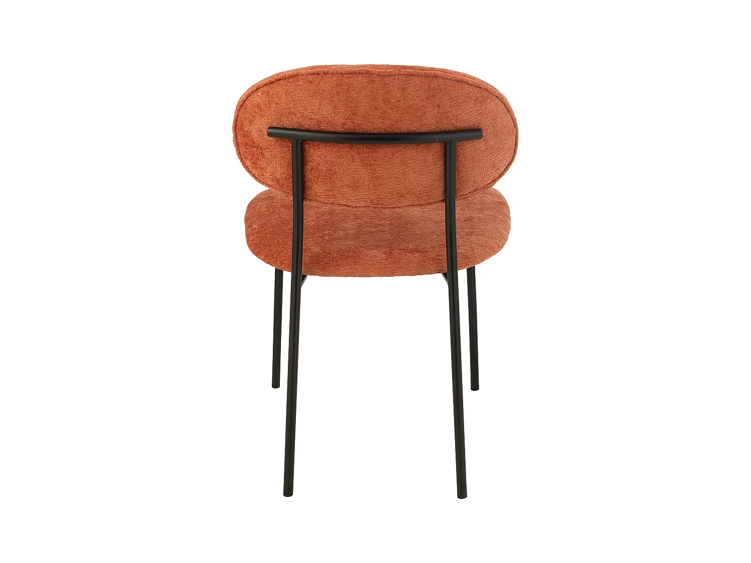 Silla de diseño AKOZ con tejido suave de alta gama y estructura de acero negro mate-Color Naranja
