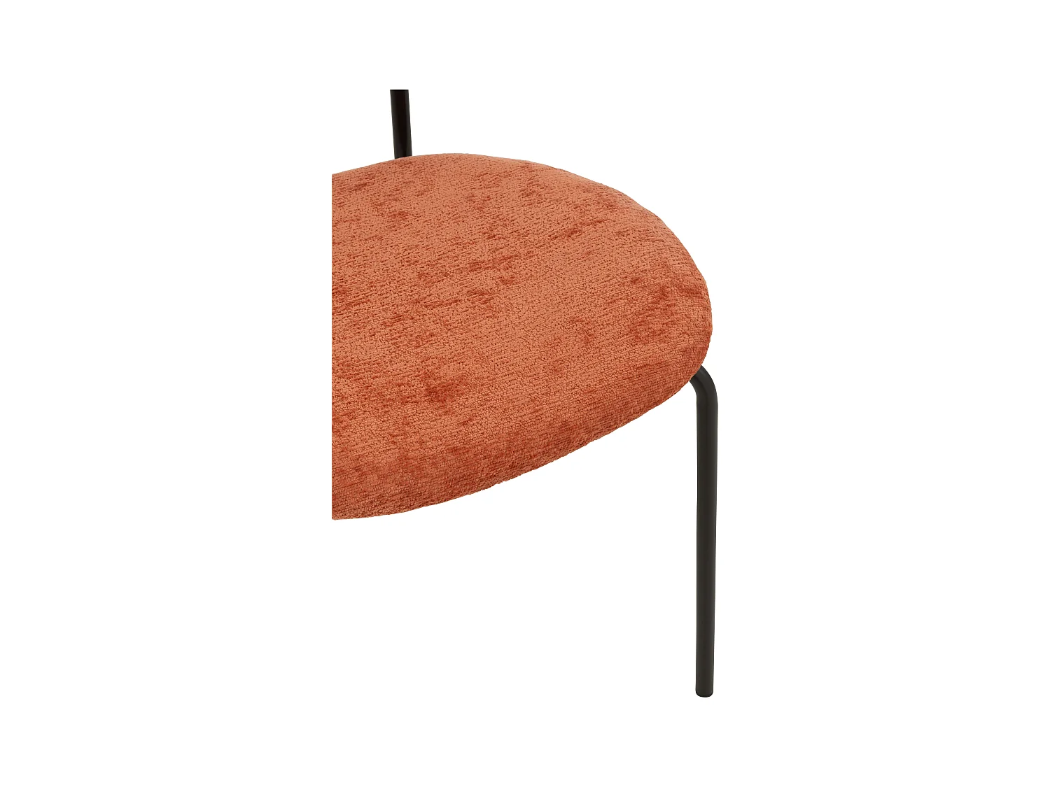 Silla de diseño AKOZ con tejido suave de alta gama y estructura de acero negro mate-Color Naranja
