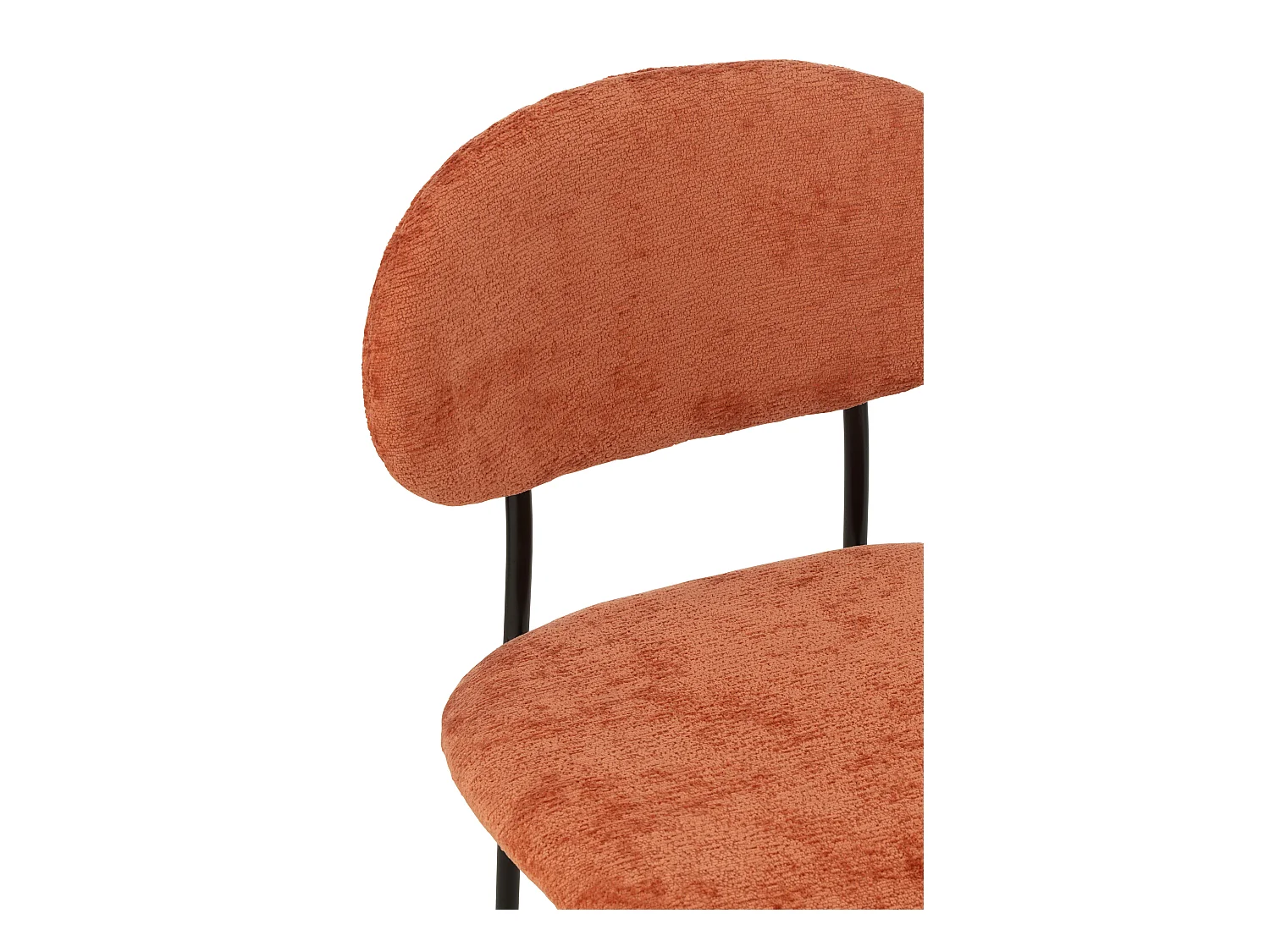 Silla de diseño AKOZ con tejido suave de alta gama y estructura de acero negro mate-Color Naranja