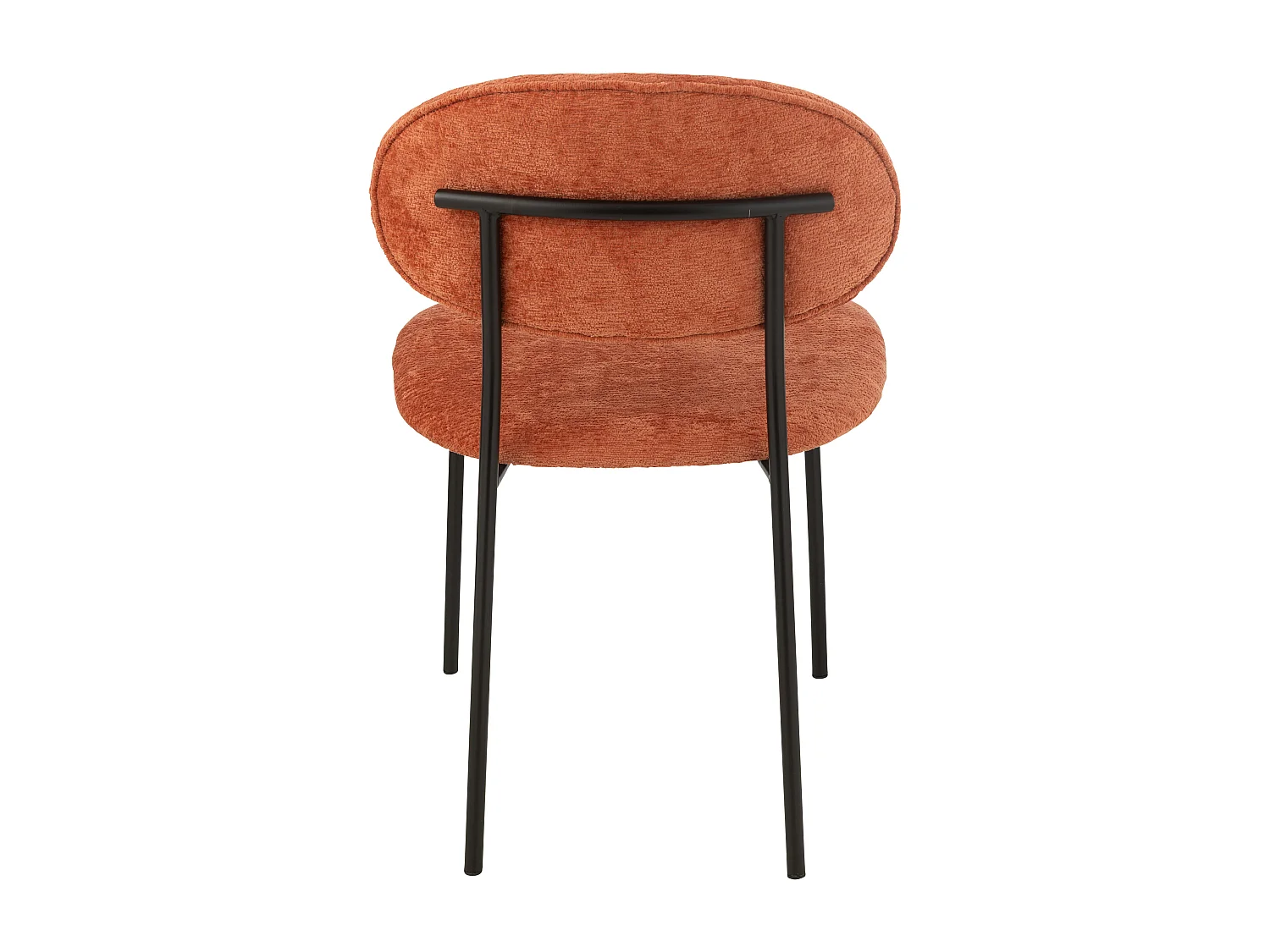 Chaise design AKOZ tissu doux et structure acier noir mat-Orange