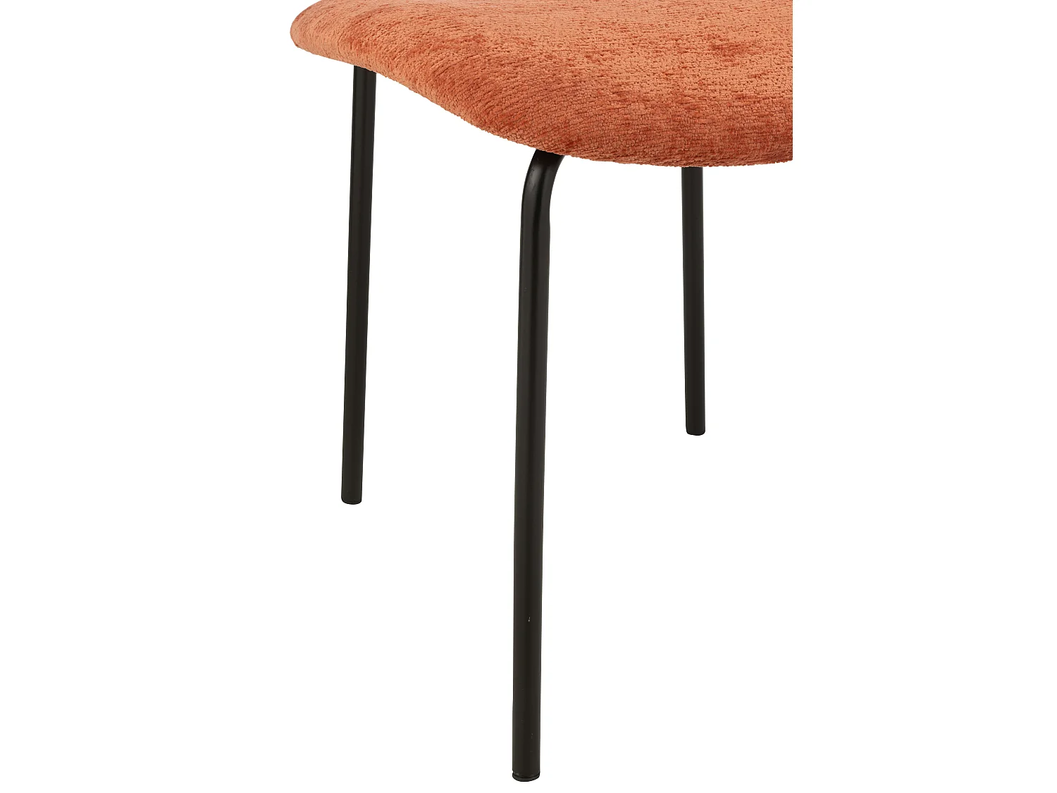 Chaise design AKOZ tissu doux et structure acier noir mat-Orange