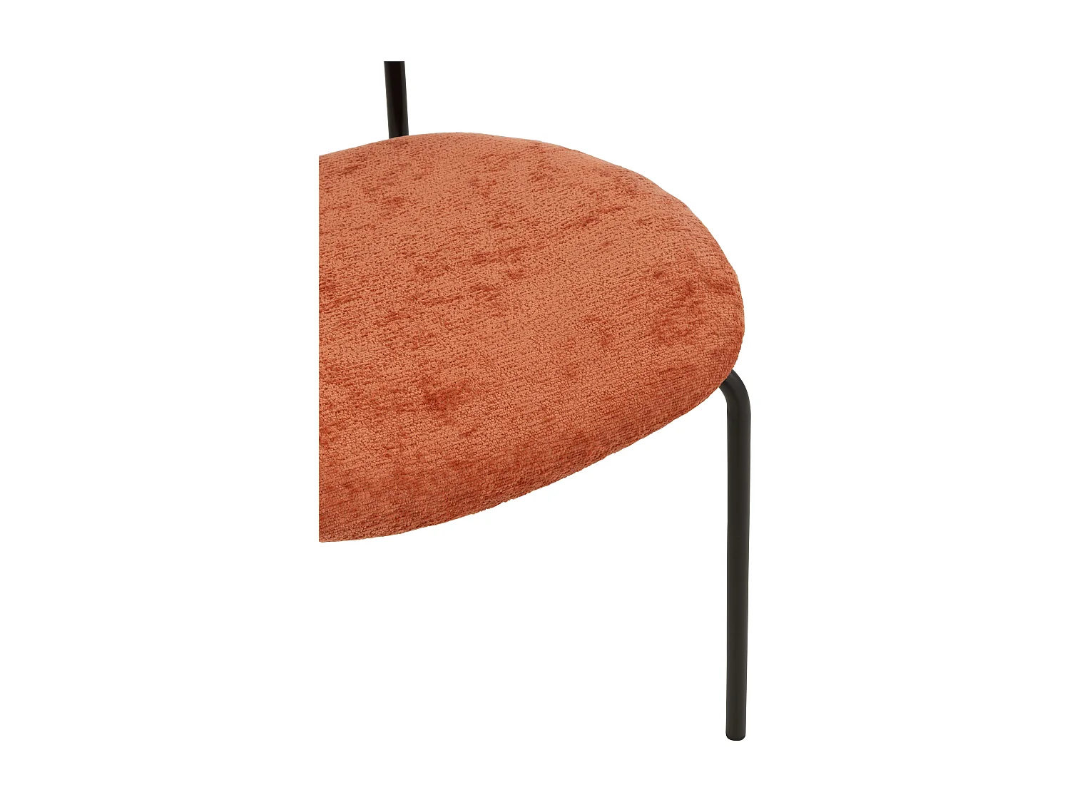 Chaise design AKOZ tissu doux et structure acier noir mat-Orange