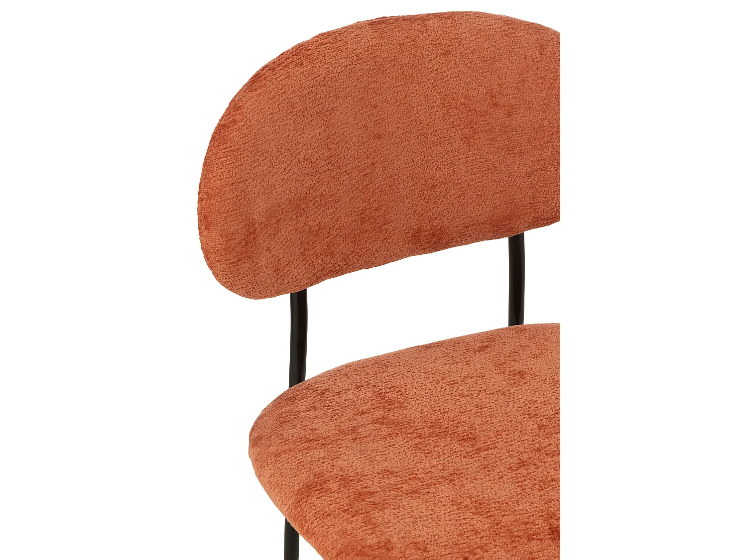 Chaise design AKOZ tissu doux et structure acier noir mat-Orange