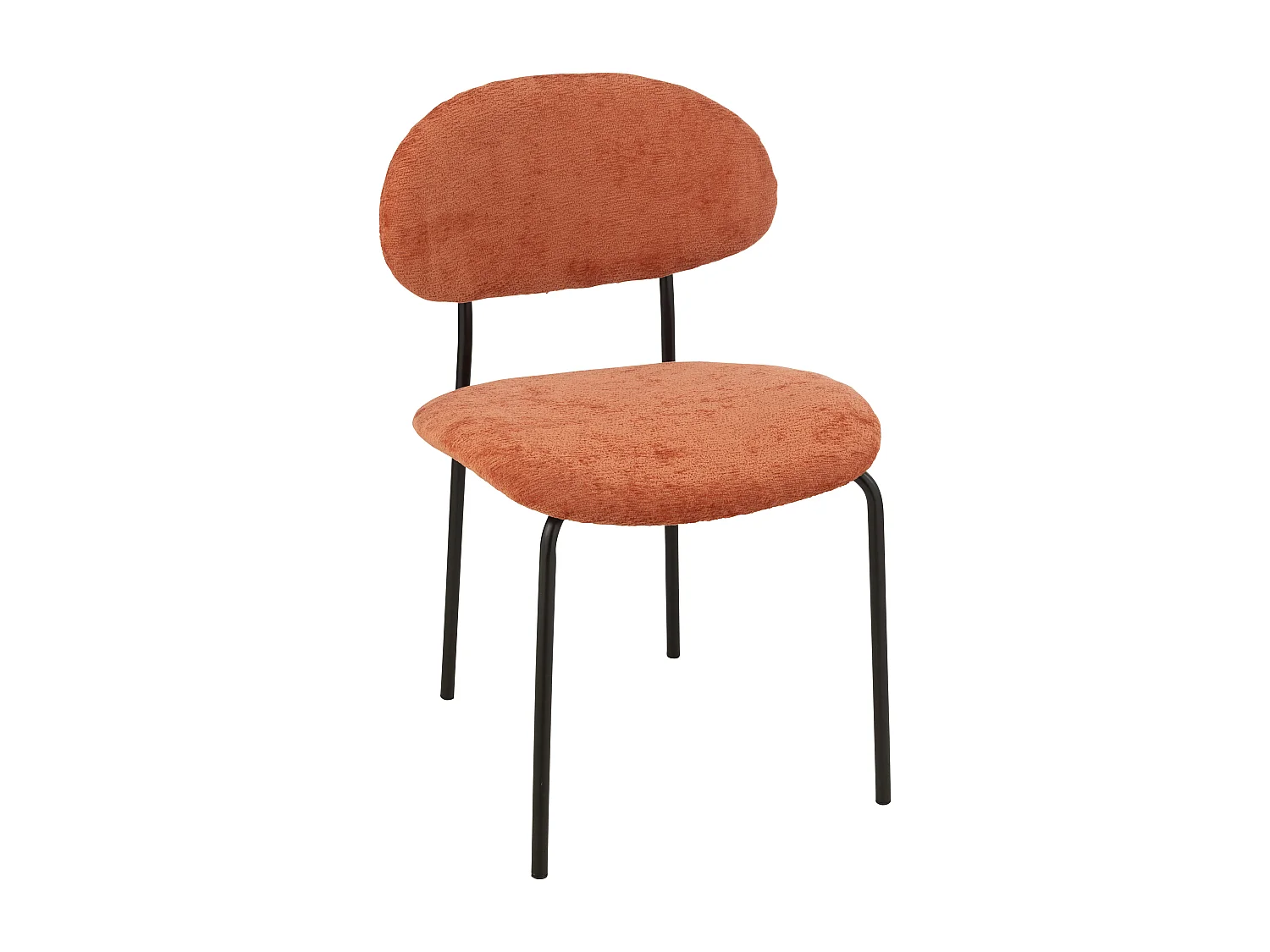 Chaise design AKOZ tissu doux et structure acier noir mat-Orange