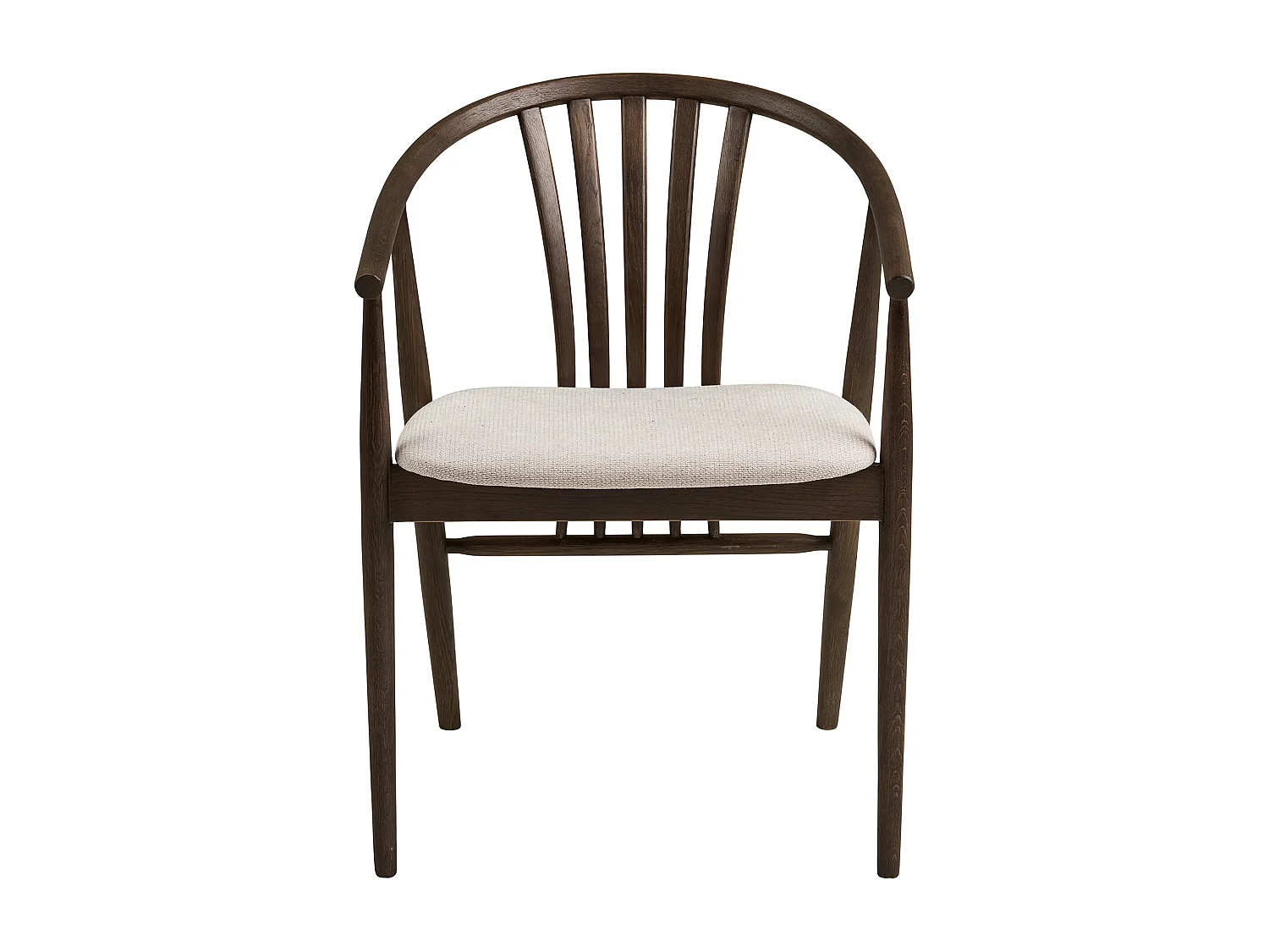 AGUSTIN fauteuil van hout en stof-Kleur Bruin