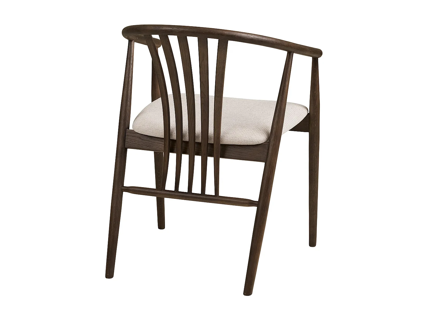 AGUSTIN fauteuil van hout en stof-Kleur Bruin