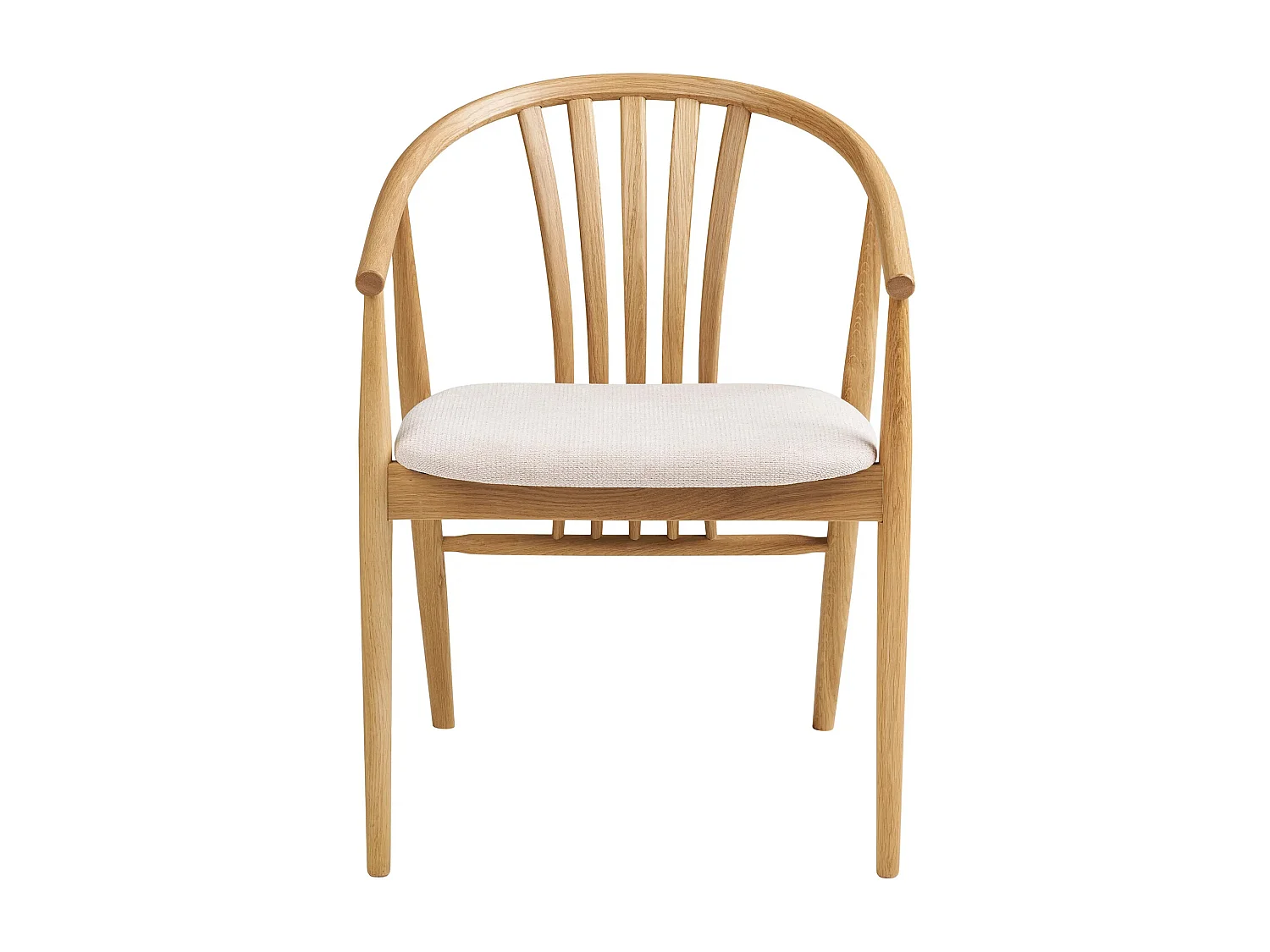 AGUSTIN fauteuil van hout en stof-Kleur Bruin