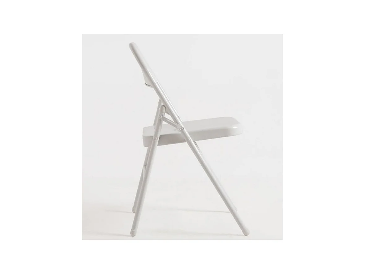 Silla plegable Taly de metal blanco brillante - Juego de 2