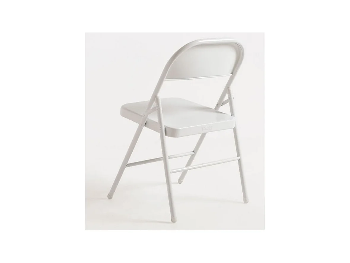 Silla plegable Taly de metal blanco brillante - Juego de 2