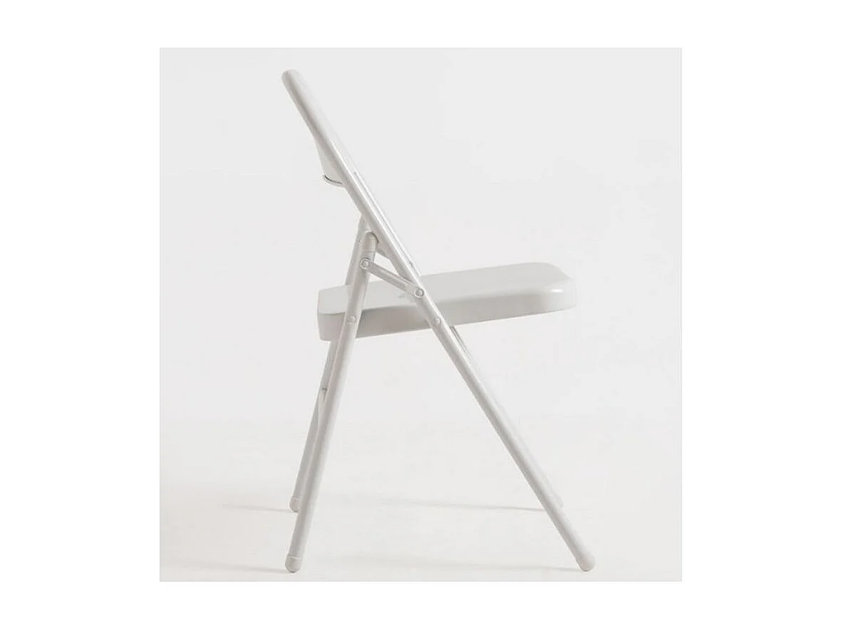 Chaise pliante métal blanc brillant Taly - Lot de 2