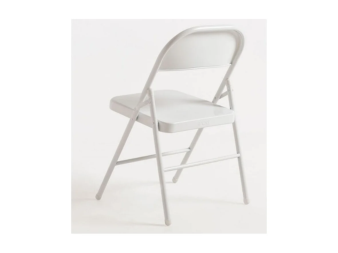 Chaise pliante métal blanc brillant Taly - Lot de 2