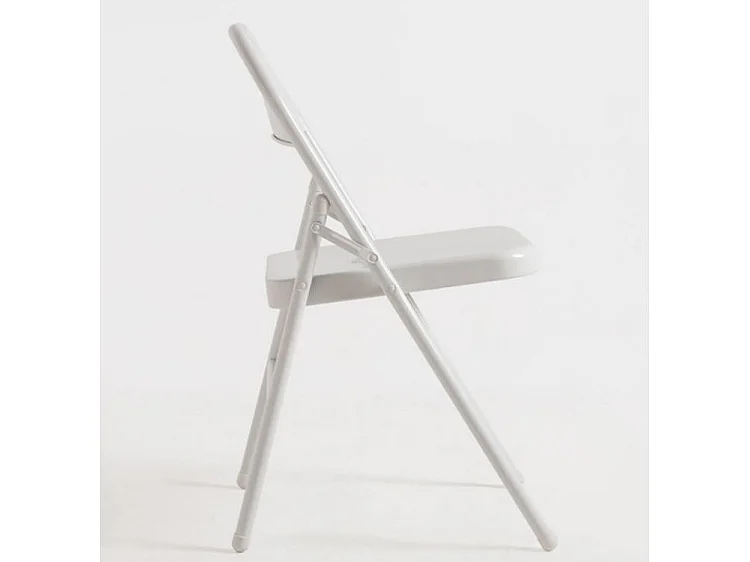 Chaise pliante métal blanc brillant Taly - Lot de 2