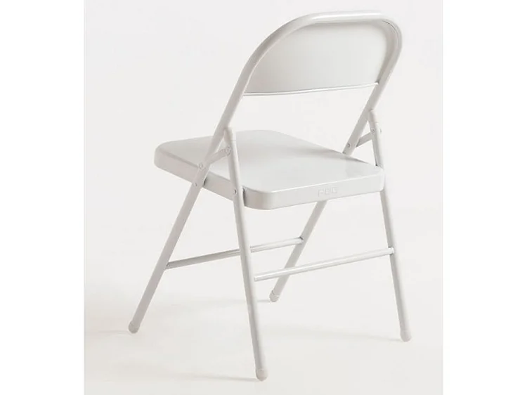 Chaise pliante métal blanc brillant Taly - Lot de 2