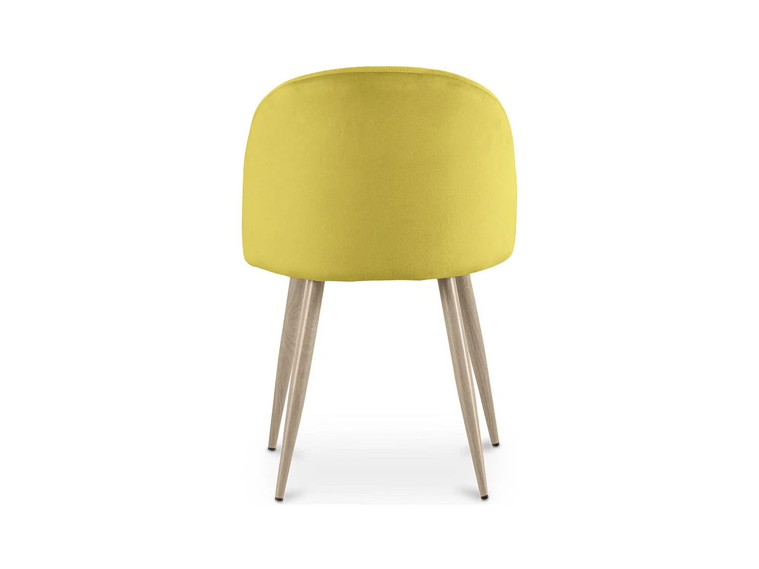 Chaise BOMANE style scandinave - Assise en velours et pieds en métal effet bois clair-Orange